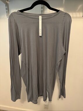 lululemon the lab Boreal Tunic Light Gray Long Sleeve Scoop Neck Top NWT